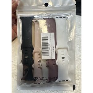 Set of 6 Apple Watch Bands 38/40/41mm Silicone Sport Strap Neutral Colors NEW